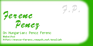 ferenc pencz business card